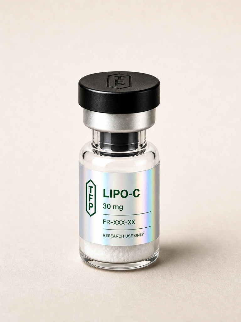 LIPO-C, 30 mg en fiole 3 ml The French Peptides avec etiquette holographique argent, lot FR-XXX-XX