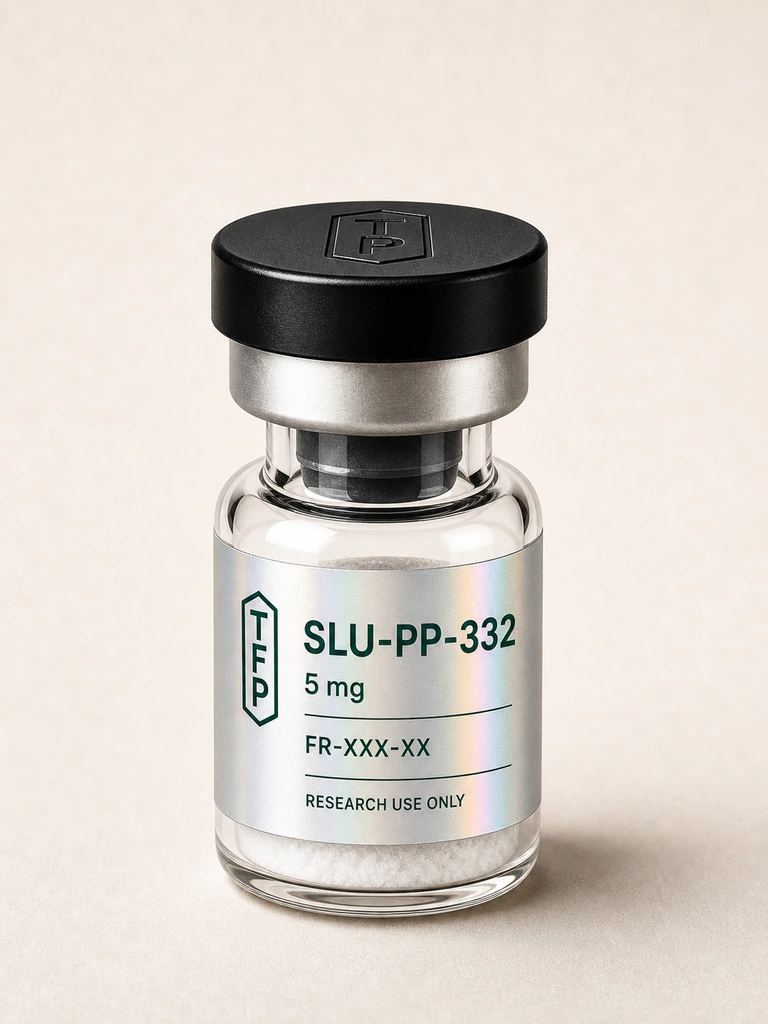 SLU-PP-332, 5 mg en fiole 3 ml The French Peptides avec etiquette holographique argent, lot FR-XXX-XX